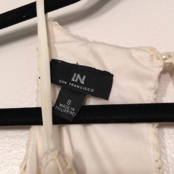 Juniors Navy and Ivory Crochet Overlay Dress - Picture 6 of 6